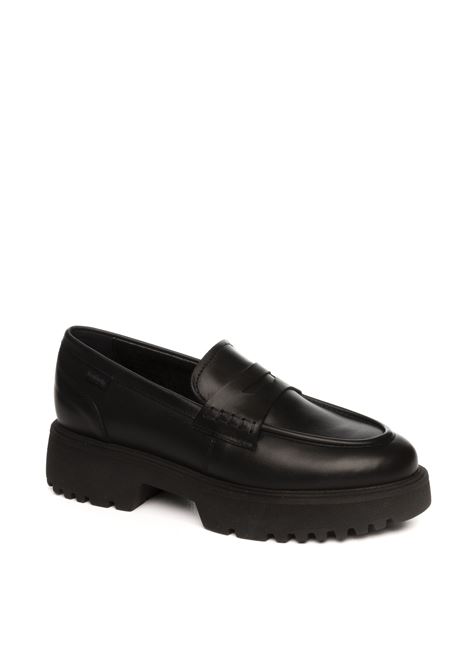 Black leather loafer NERO GIARDINI | 411400GUANTO-100